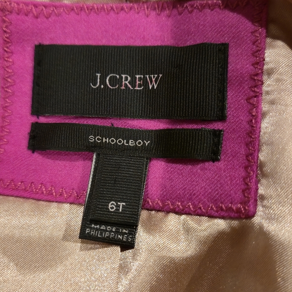 J. Crew 100% Wool Vibrant Pink Blazer with Gold Buttons - Picture 8 of 9